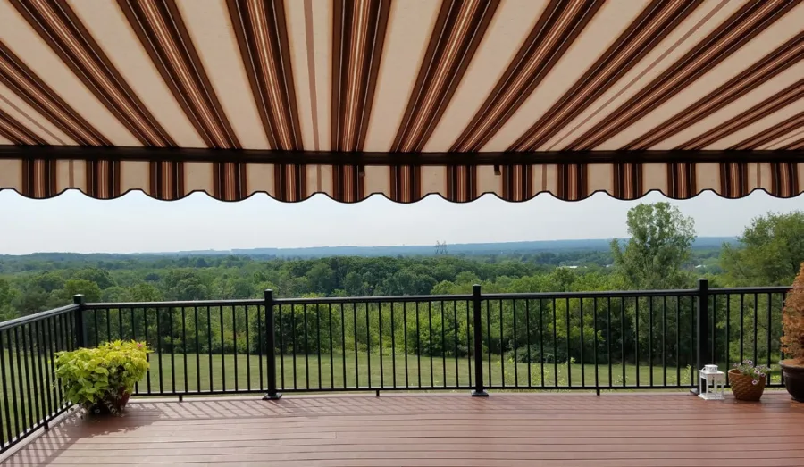 Aristocrat Tan Stripe retractable awning
